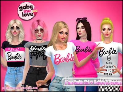 I'am a Barbie Girl ♥ T-Shirts & Sweaters (Sims 4)