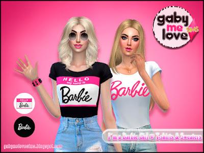 I'am a Barbie Girl ♥ T-Shirts & Sweaters (Sims 4)