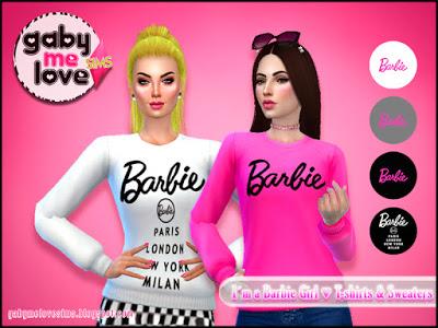 I'am a Barbie Girl ♥ T-Shirts & Sweaters (Sims 4)