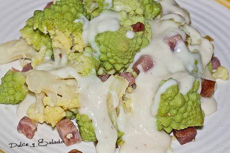 Romanesco con Jamón Serrano y Salsa Bechamel Romanesco con Jamón Serrano y Salsa Bechamel