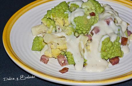 Romanesco con Jamón Serrano y Salsa Bechamel Romanesco con Jamón Serrano y Salsa Bechamel