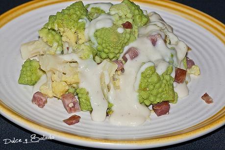 Romanesco con Jamón Serrano y Salsa Bechamel Romanesco con Jamón Serrano y Salsa Bechamel