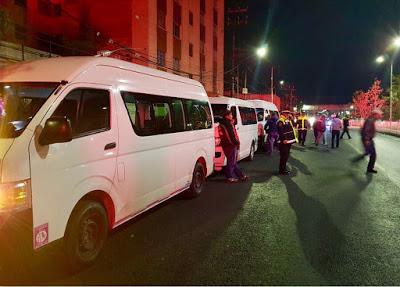 REFUERZAN REVISIÓN DE UNIDADES DE TRANSPORTE EN PARADERO CUATRO CAMINOS