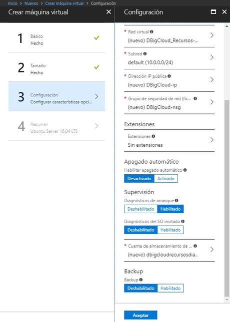 Crear máquina virtual Azure