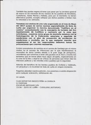 COMUNICADO INFORMATIVO CAMINO SANTIAGO DE LAS BALLOTAS