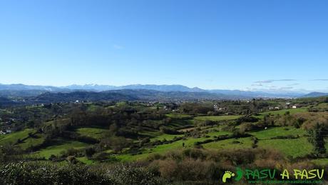 Desde el Área de la Ería, Siero, vista hacia el centro de Asturias