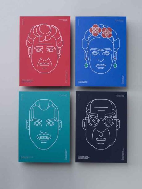 retratos en tinta blanca