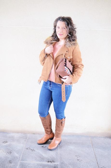 Cazadora biker de ante