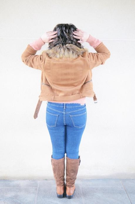 Cazadora biker de ante