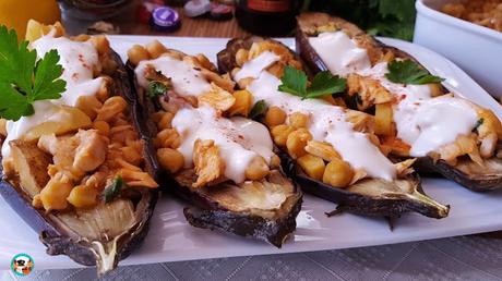 Berenjenas rellenas de ropa vieja