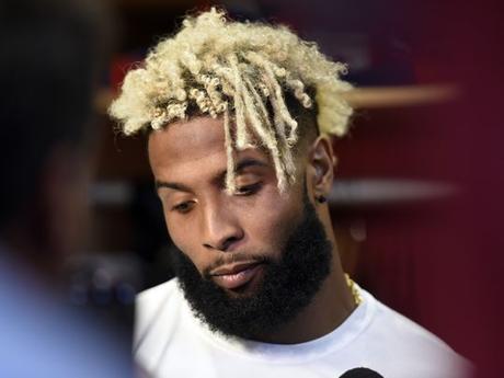 El receptor abierto de los New York Giants, Odell Beckham Jr. responde