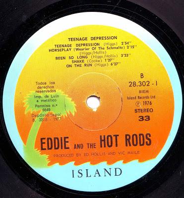 Eddie and the hot rods -Teenage depression Lp 1977