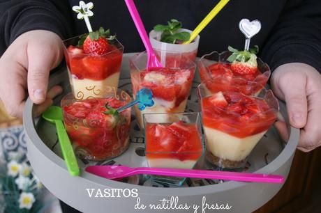vasitos, natillas, fresas, naranjas, Cart services