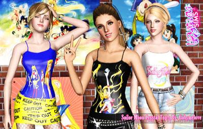 Tops de Sailor Moon Crystal para Los Sims 3