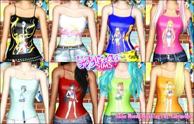 Tops de Sailor Moon Crystal para Los Sims 3 Tops de Sailor Moon Crystal para Los Sims 3