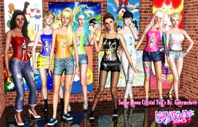 Tops de Sailor Moon Crystal para Los Sims 3 Tops de Sailor Moon Crystal para Los Sims 3