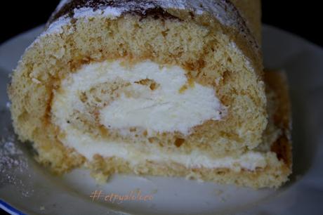 Brazo de gitano de nata y mermelada de calabaza