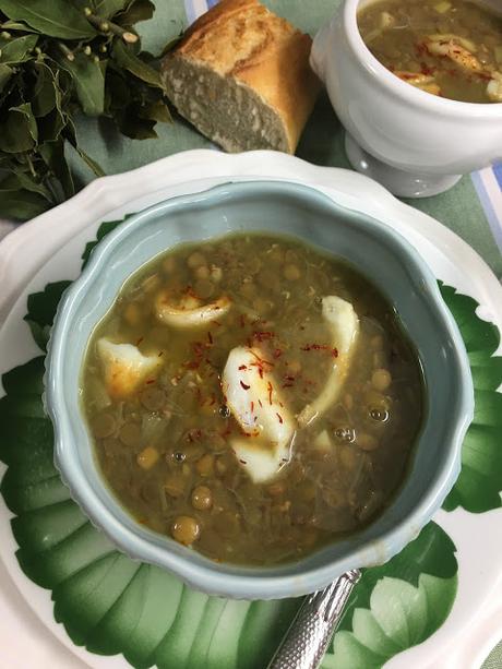 Lentejas Con Puerro Y Sepia