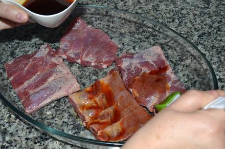 Costillas de cerdo en salsa de soja y miel