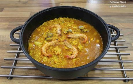 ARROZ CON CHOCO, GAMBAS Y LANGOSTINOS