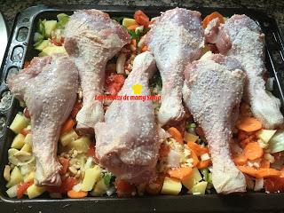 MUSLOS DE PAVO AL HORNO CON VERDURAS