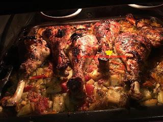 MUSLOS DE PAVO AL HORNO CON VERDURAS