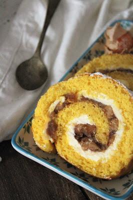 Brazo de gitano de mascarpone y manzana