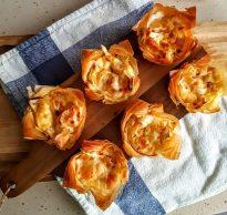 Quiches de masa filo con jamón ibérico y puerro Quiches de masa filo con jamón ibérico y puerro