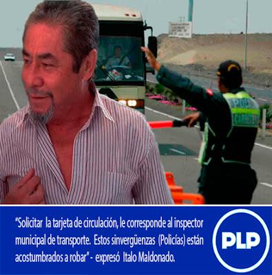 ITALO MALDONADO LE DICE “RATEROS” A POLICÍAS CORRUPTOS…