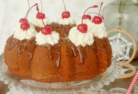 Banana Split Bundt Cake #BundtBakers