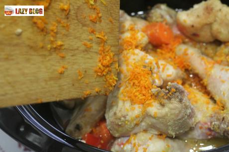 Receta de pollo guisado con zumo de naranja hecho en Crockpot