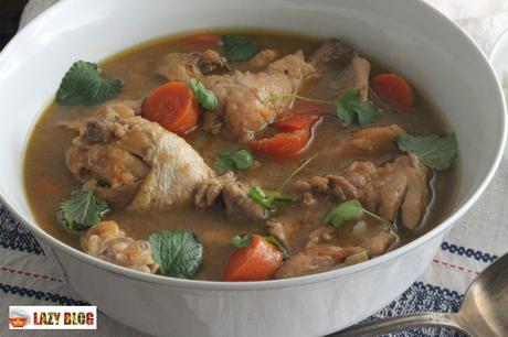 Receta de pollo guisado con zumo de naranja hecho en Crockpot