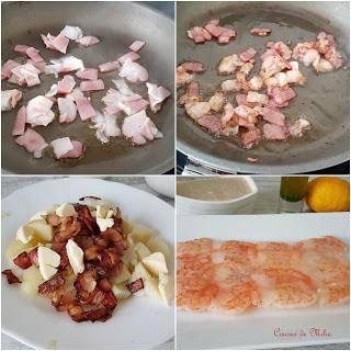 Carpaccio de langostinos con puré de bacon ahumado y vinagreta de Módena #unpocomasdemundo Carpaccio de langostinos con puré de bacon ahumado y vinagreta de Módena #unpocomasdemundo