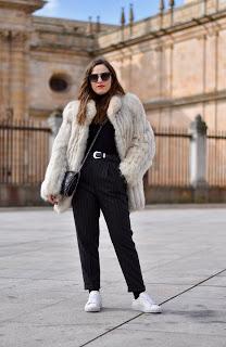 White sneakers + Cosy coat