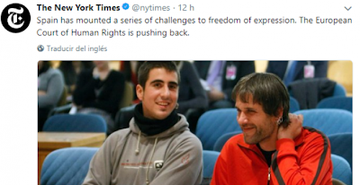 “The New York Times” advierte de que, en España,  la libertad de expresión está en riesgo.
