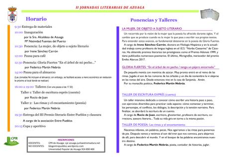 II Jornadas literarias de Azuaga II Jornadas literarias de Azuaga