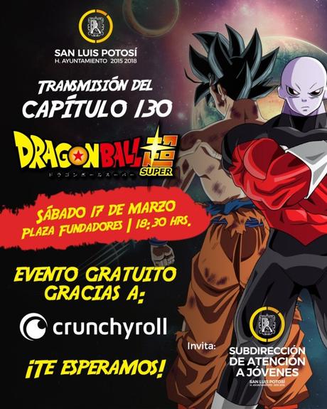 Transmitirán el capitulo 130 de Dragon Ball Super en Plaza de los Fundadores