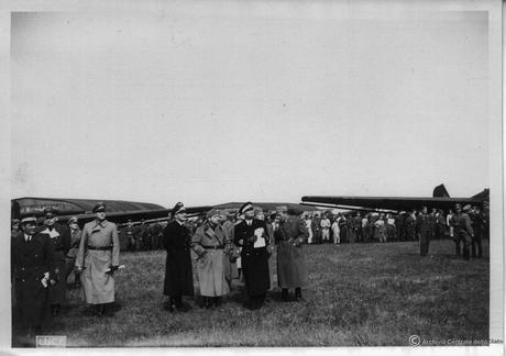 Visita de Mussolini y Hitler al aeropuerto de Uman 1941