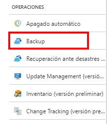 Configurar Backup Azure