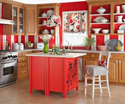 Cocinas vintage en rojo