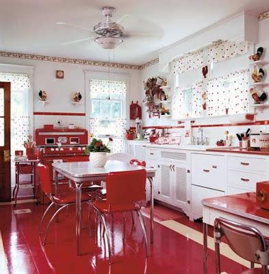 Cocinas vintage en rojo