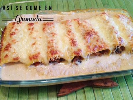 Canelones de merluza y gambas con Dietbox Canelones de merluza y gambas con Dietbox