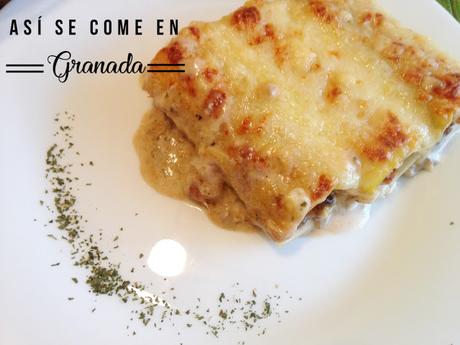 Canelones de merluza y gambas con Dietbox Canelones de merluza y gambas con Dietbox