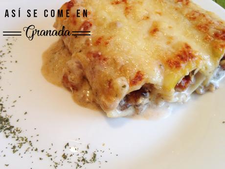 Canelones de merluza y gambas con Dietbox Canelones de merluza y gambas con Dietbox