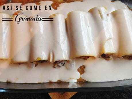 Canelones de merluza y gambas con Dietbox Canelones de merluza y gambas con Dietbox