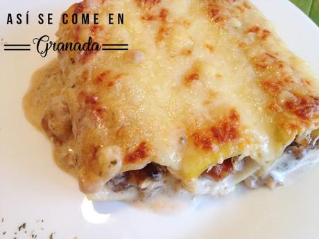 Canelones de merluza y gambas con Dietbox Canelones de merluza y gambas con Dietbox