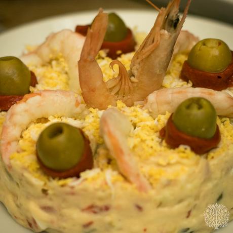 Ensaladilla rusa con aceite de oliva virgen extra arbequino