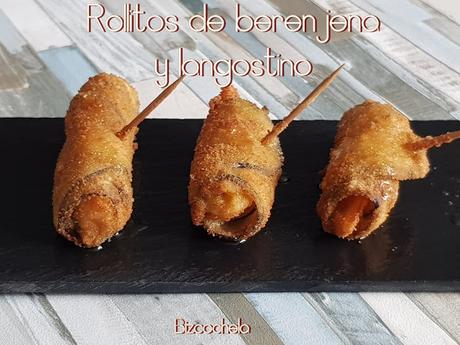 ROLLITOS DE BERENJENA Y LANGOSTINO