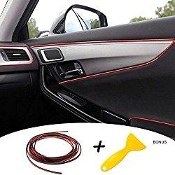 Tiras Líneas de Molduras Interior del Coche - AUTOMAN 16.4 Pies Decoración Moulding Trim Strip línea Para la Mayoría de los Automóviles (5m Rojo)