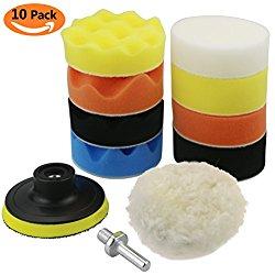 TedGem Esponja Pulir para coche, esponja pulir coche, adaptador accesorio taladro Pulidora Pulido Lana Kit Encerado Para el Coche Encerado Lijado